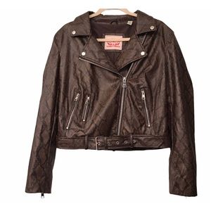 Levi’s Faux Leather Moto Jacket Brown Size Large
